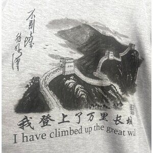 I Have climbed the great wall of China T-Shirt 4XL Long Mai Guan 100% Cotton